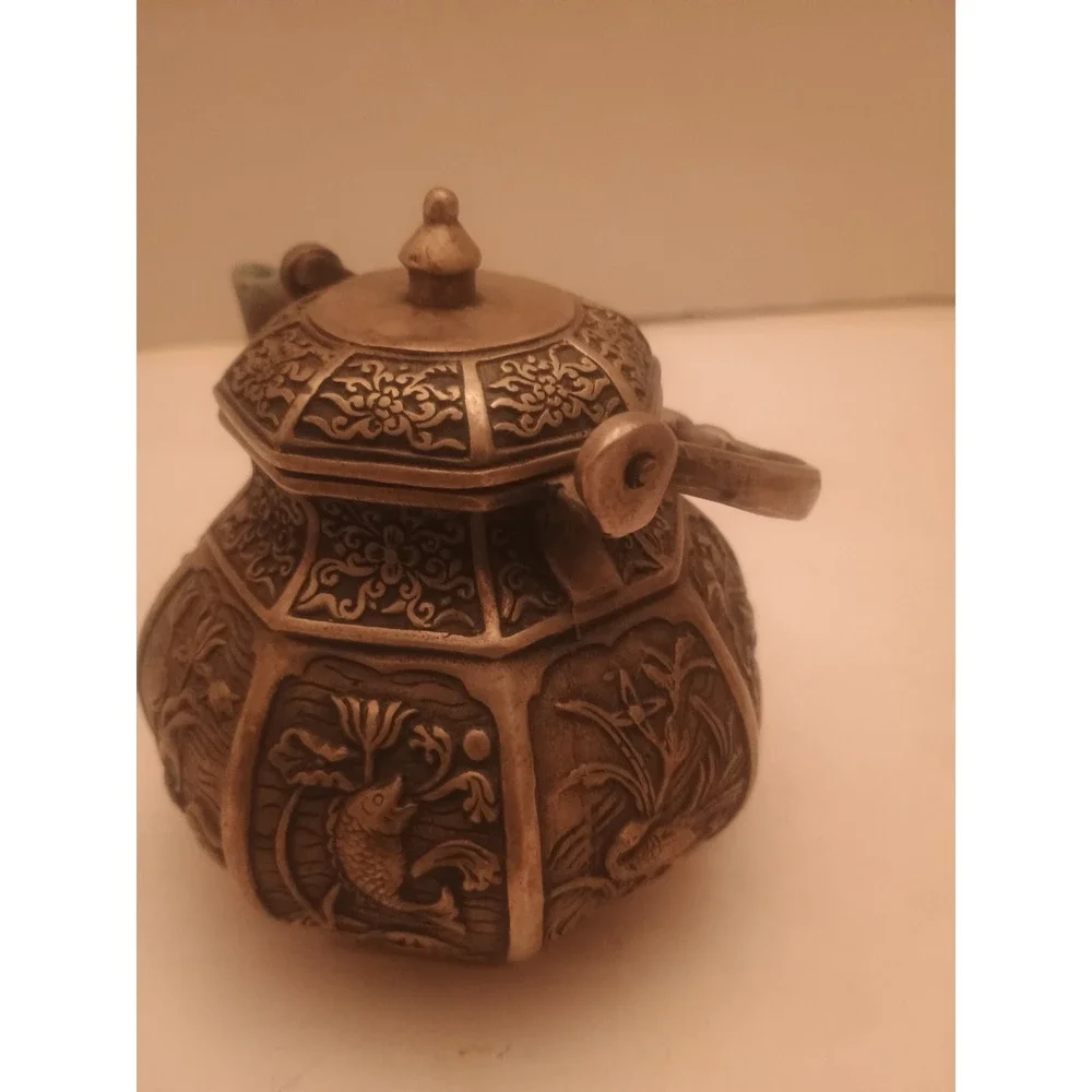 Chinese Miniature Teapot Late 19th Or Early 20th Century - Heavy Metal 4